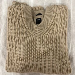 Hugo Boss Men's Tan V-Neck Sweater